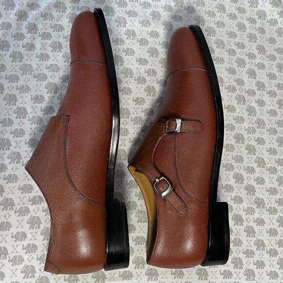 Awl & Sundry Handcrafted Brown Leather Double Monk Oxford main image 12